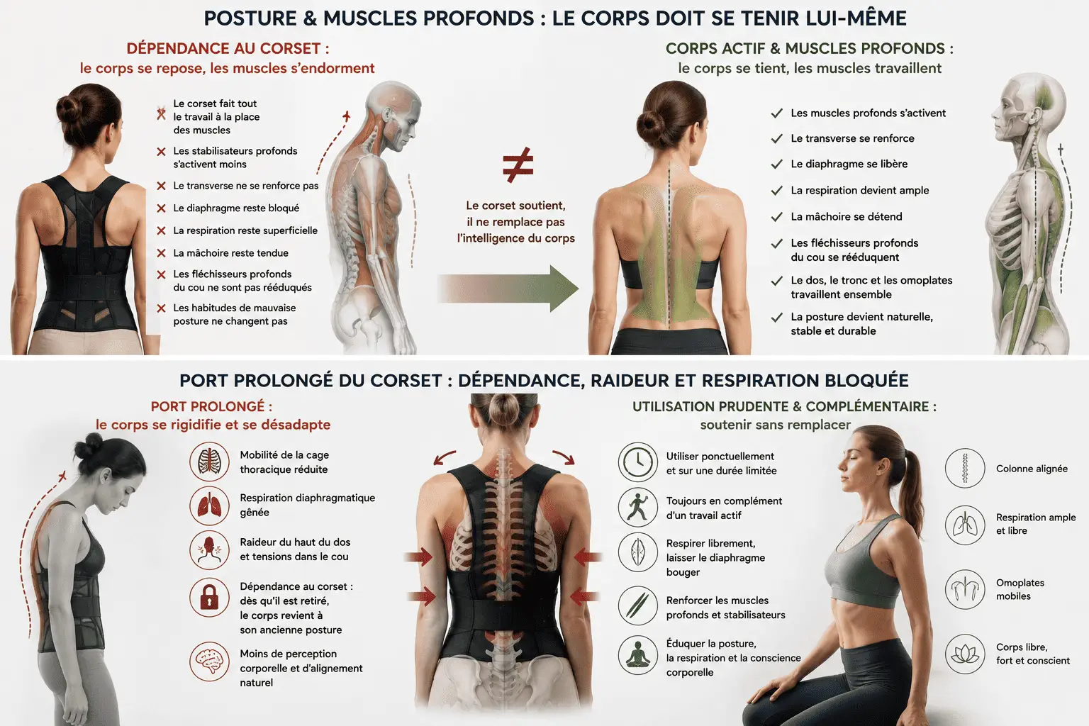 Pourquoi le corset ne remplace pas les muscles ?