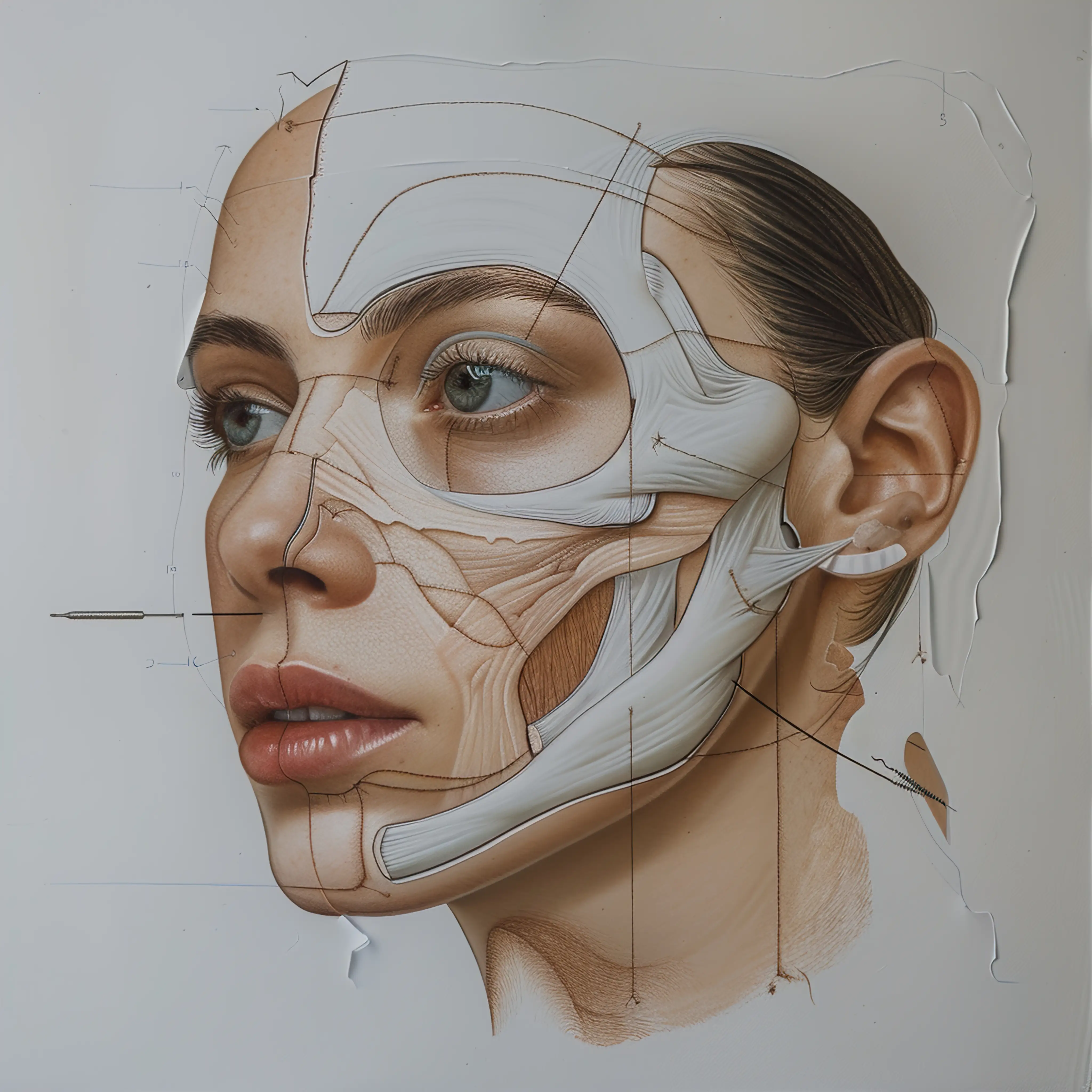 illustration des os du visage d'une femme