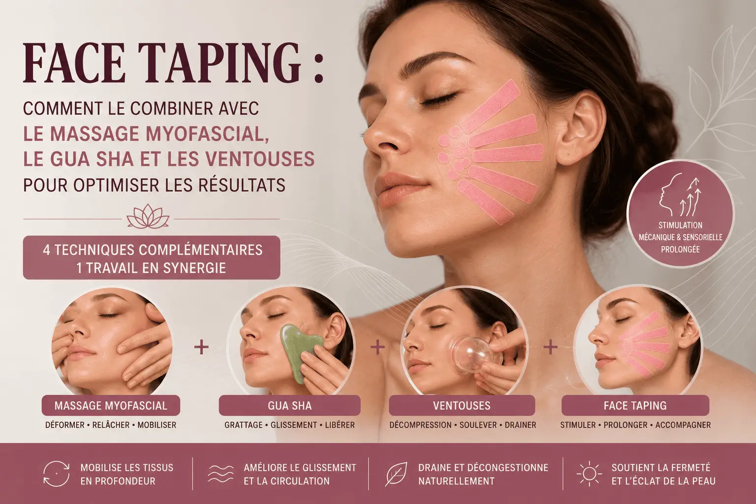 Infographie beaut&eacute; : synergie du face taping