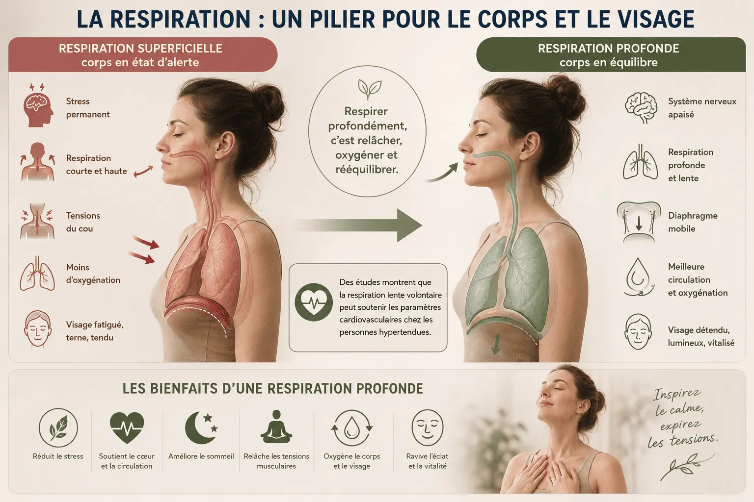 l'importance de la respiration pour le corps et le visage