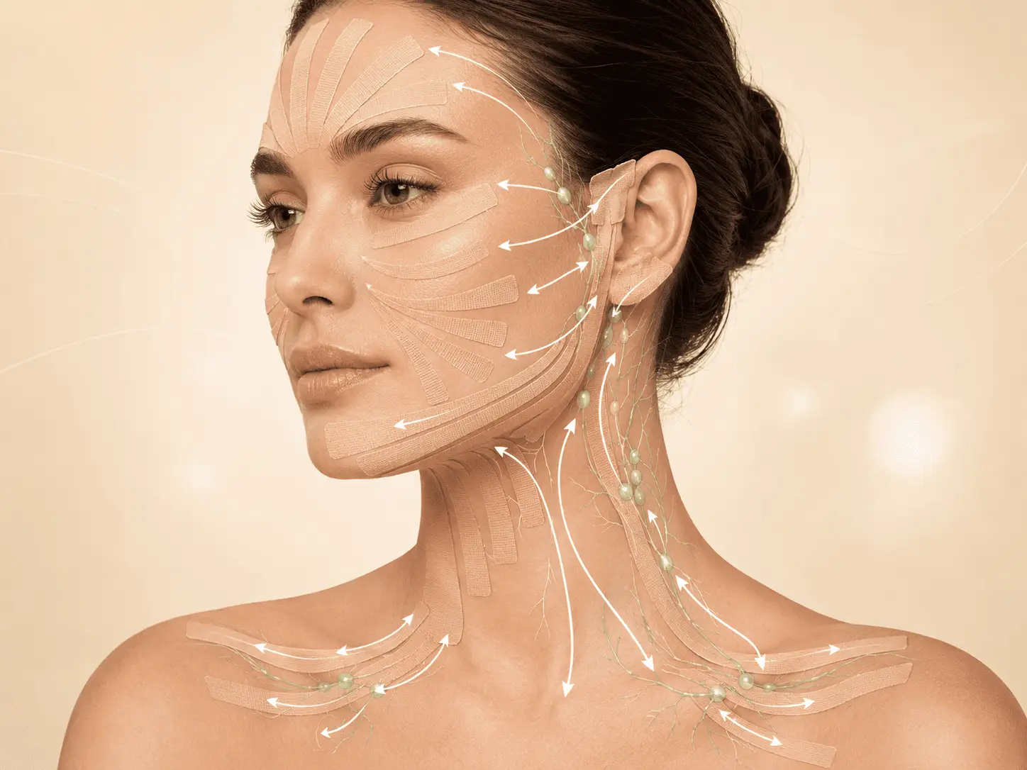 drainage du visage par le face taping