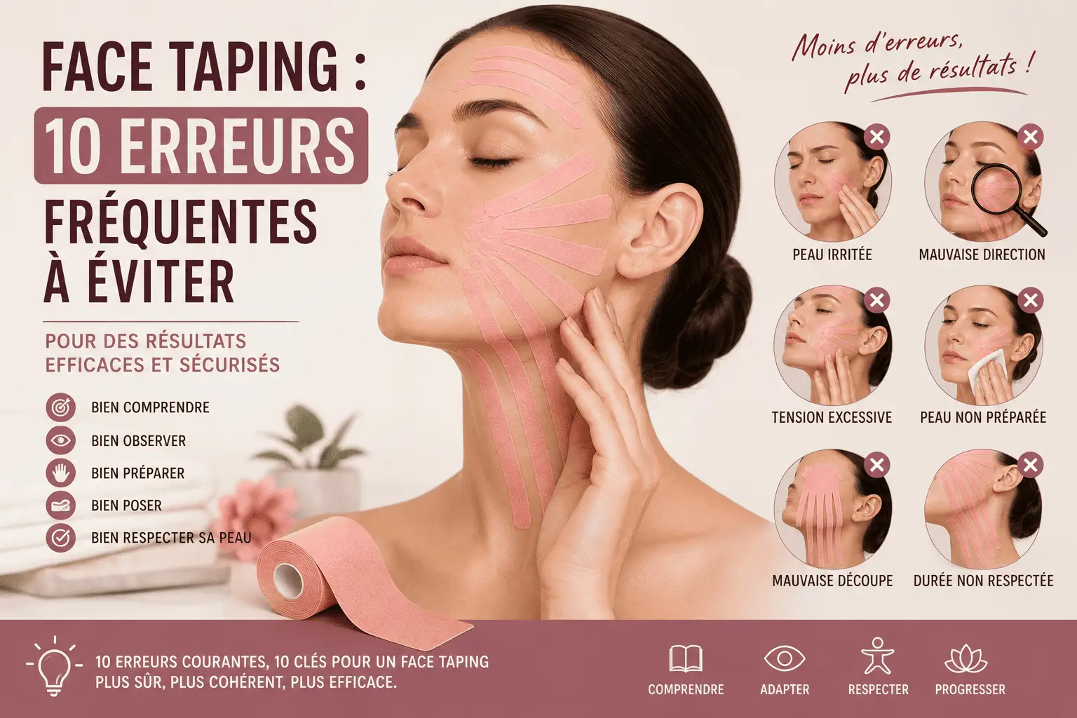 Infographie face taping : 10 erreurs &agrave; &eacute;viter