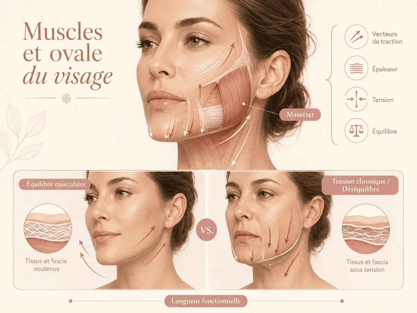 Infographie des muscles et de l&rsquo;ovale du visage
