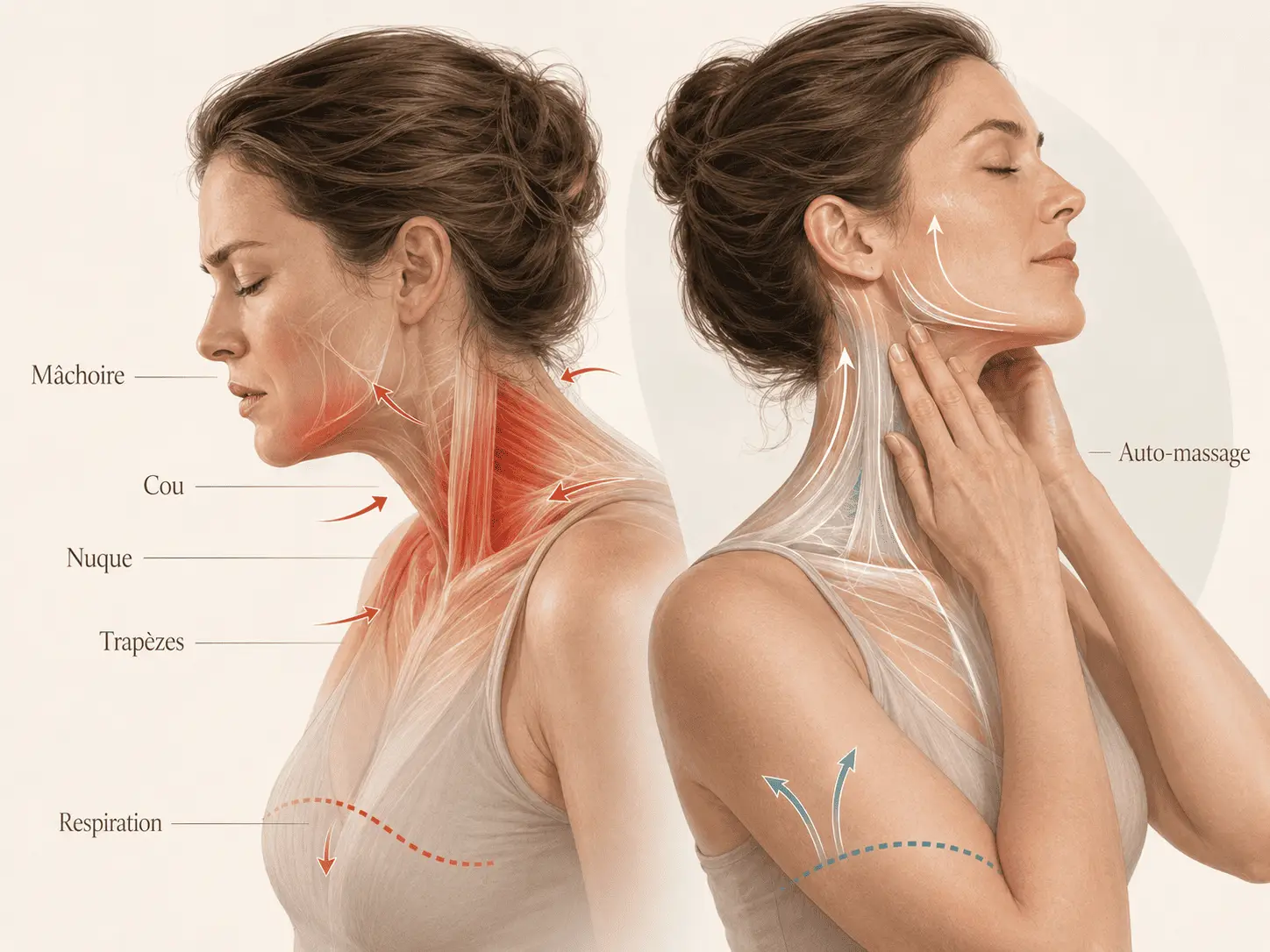 Auto-massage visage et cou : le complément Maître de soi-même