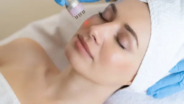 jeune femme pratique le lifting RF visage