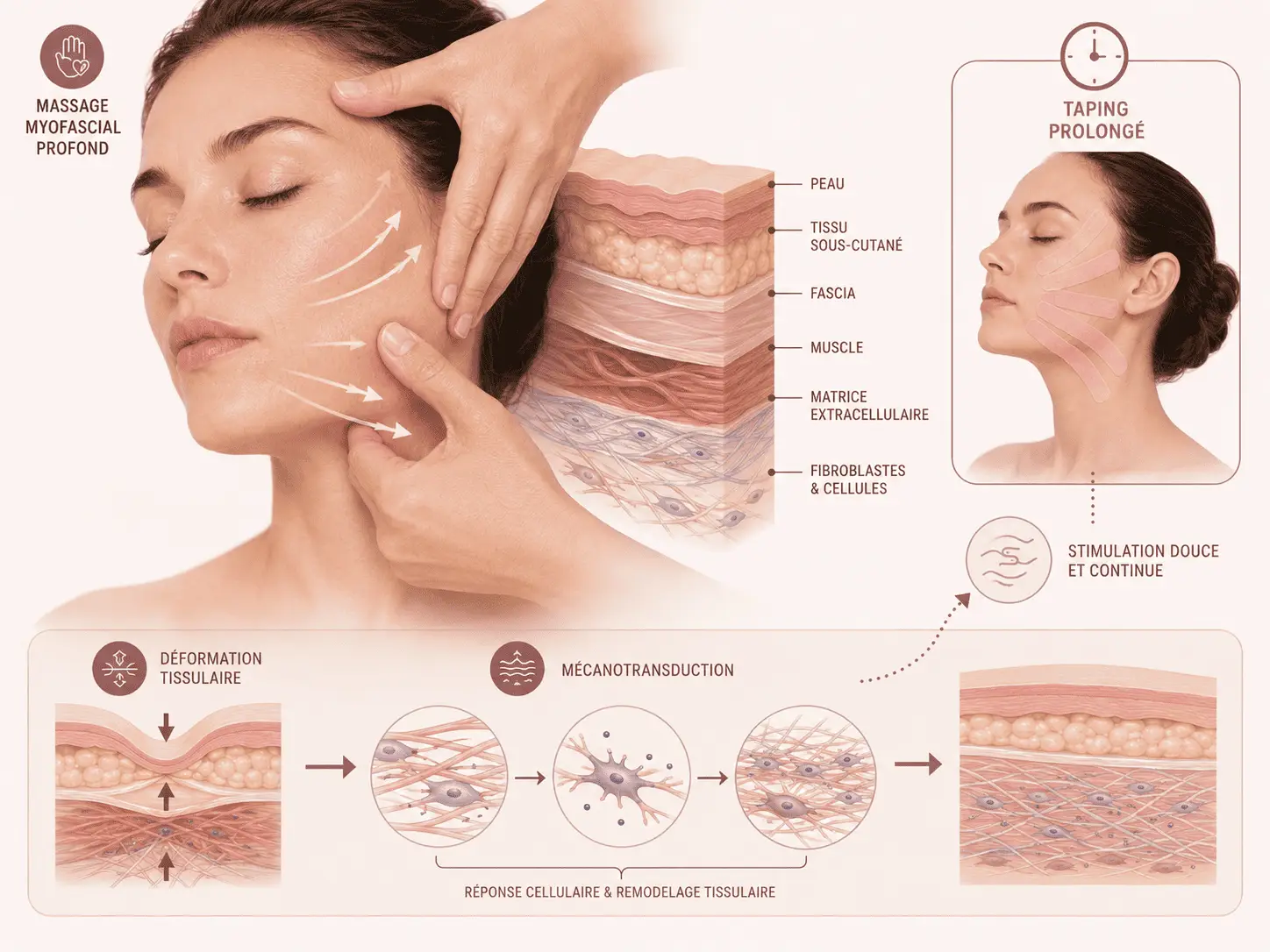 Infographie du massage myofascial profond
