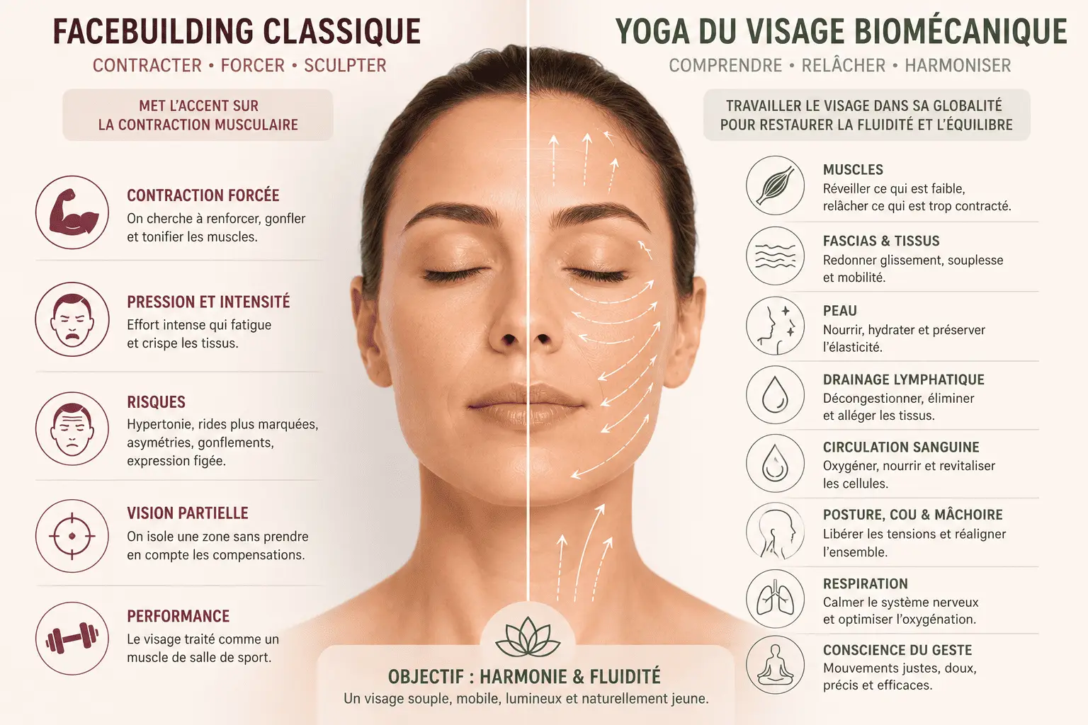 Facebuilding classique ou yoga biom&eacute;canique faciale