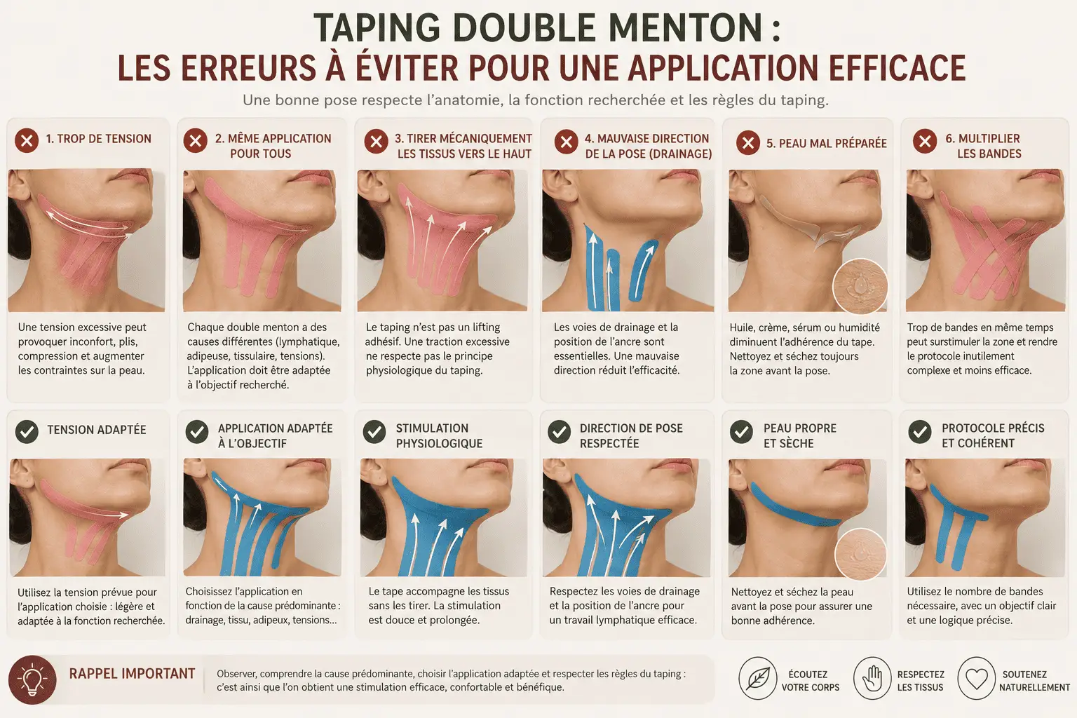 Guide du taping du double menton